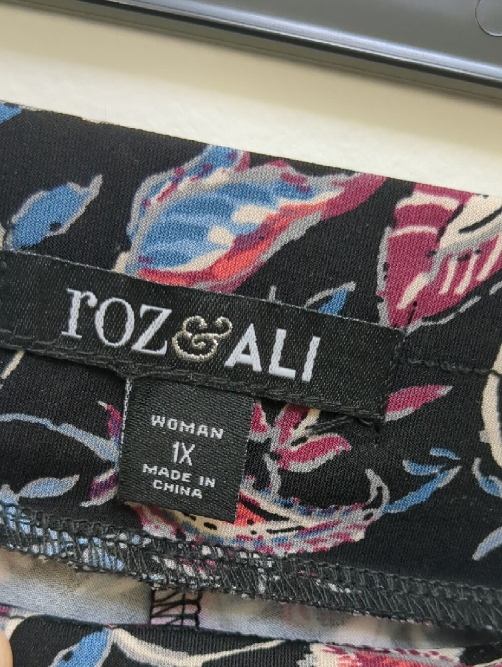 Roz & Ali Women’s Palazzo Pants 1X Multicolor Floral Print Wide Leg Pull On - Picture 3 of 10
